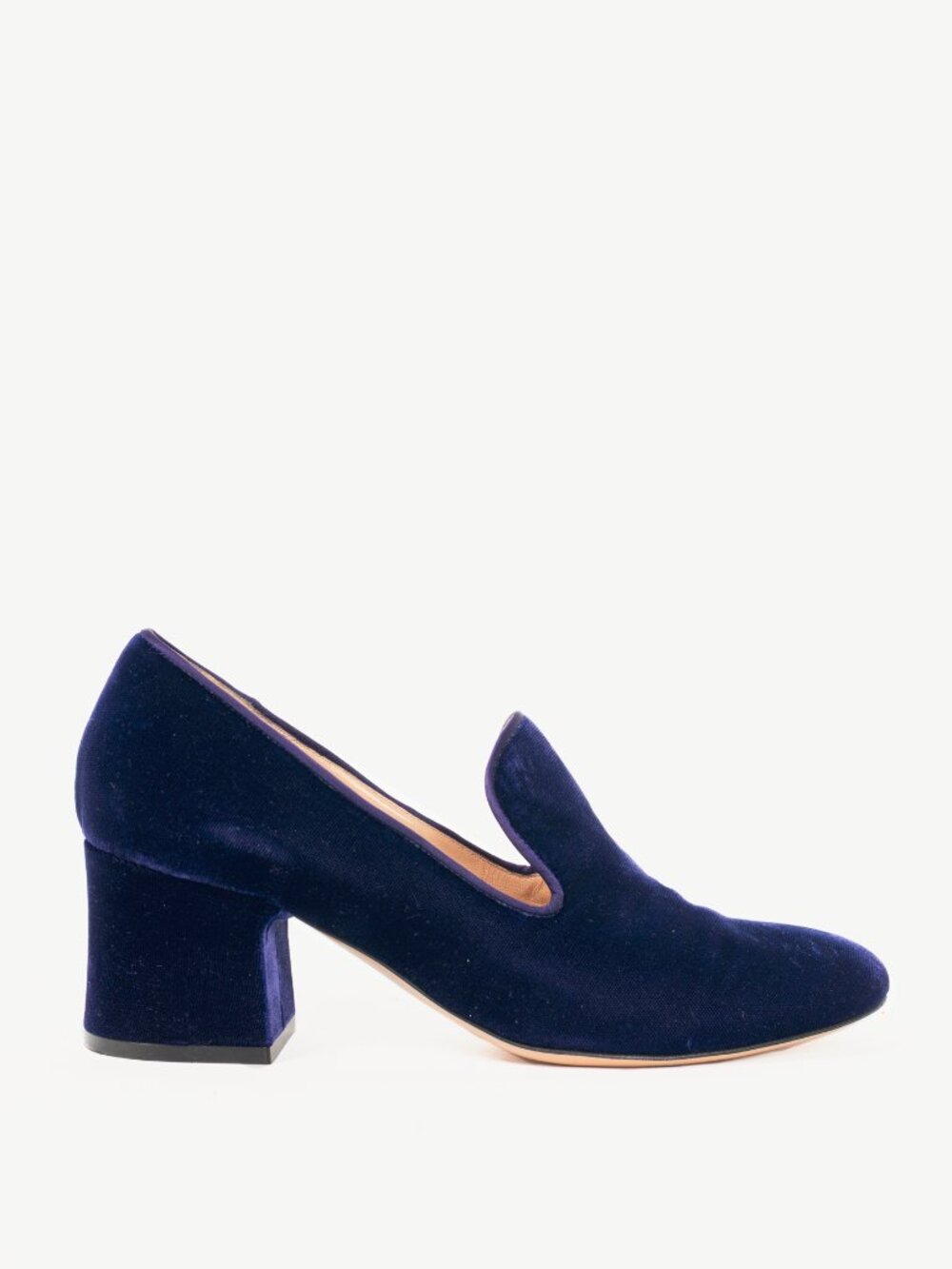 Gianvito Rossi Marcel Purple Velvet Loafer Pumps
